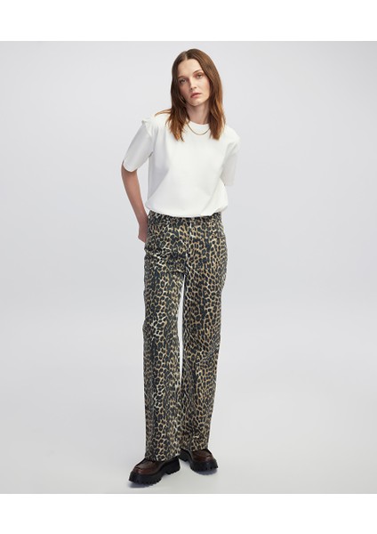 Leopar Desen Non Denim Pantolon IW6250003077003