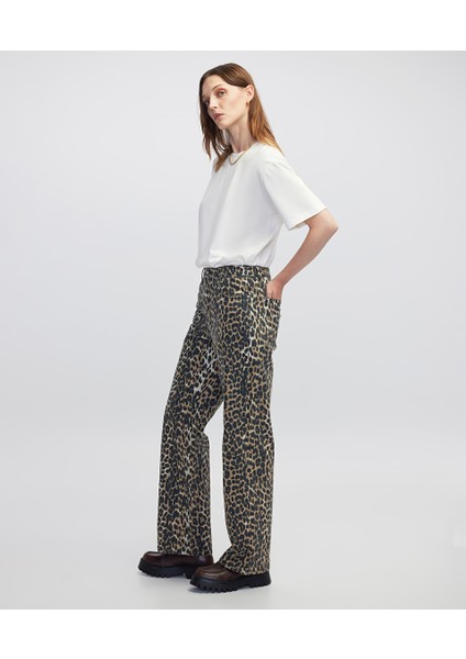 Leopar Desen Non Denim Pantolon IW6250003077003 fiyatları