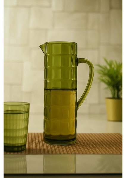 Akrilik Allegra 1,5 Lt Koyu Yeşil Sürahi (Buzdolabı Kapak Rafına Sığar)