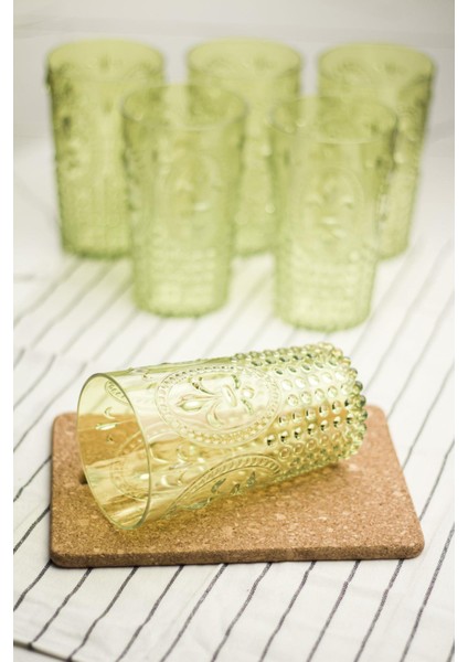 Akrilik Yeşil 6 Lı Uzun Bardak & Su Meşrubat Bardağı 750 ml ( Büyük Boy & Cam Değildir )