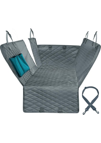 153X143CM Suya Dayanıklı Evcil Hayvanlar Için Araba Koltuğu Örtüsü - Gri (Yurt Dışından)
