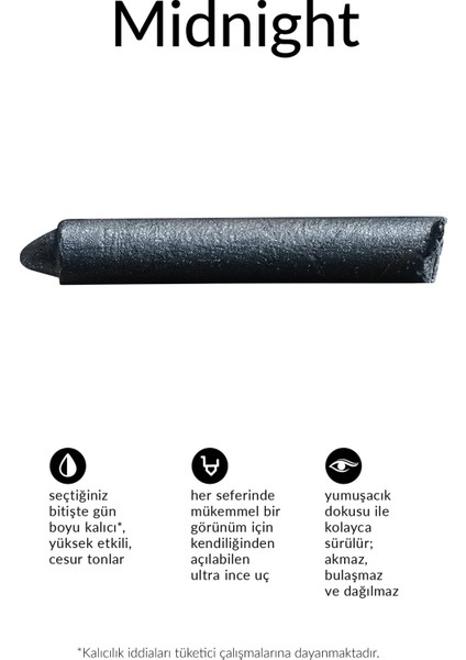 Glimmerstick Asansörlü Kromatik Göz Kalemi Midnight modelleri