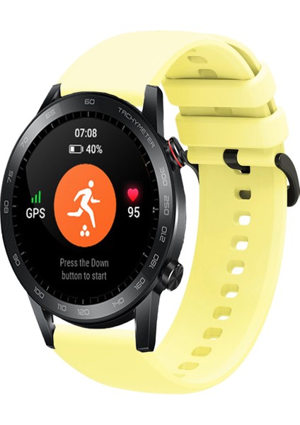 Honor Magic Watch 2 46MM Uyumlu Kordon Yumuşak Dokulu Soft Renk Tokalı Silikon Kayış