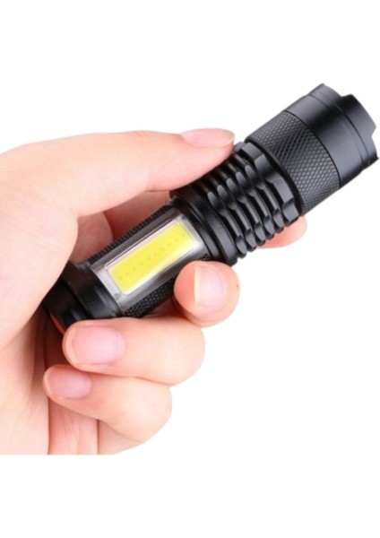 Ultra Güçlü Su Geçirmez Alüminyum Zoom Özellikli El Feneri 1 Adet Aa Kalem Pil Hediyeli fiyatları