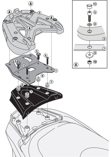SR4111 KAWASAKI J300 (14-19) Arka Çanta Taşıyıcı modelleri