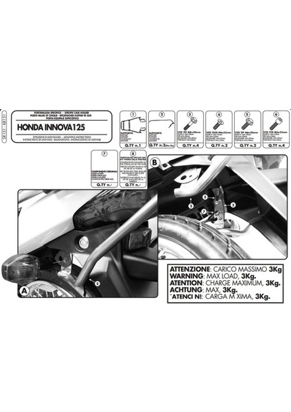 Gıvı Sr151 Honda Innovıa 125 (07-14) Arka Çanta Taşıyıcı fiyatları