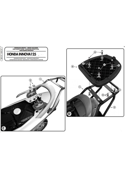 Gıvı Sr151 Honda Innovıa 125 (07-14) Arka Çanta Taşıyıcı modelleri