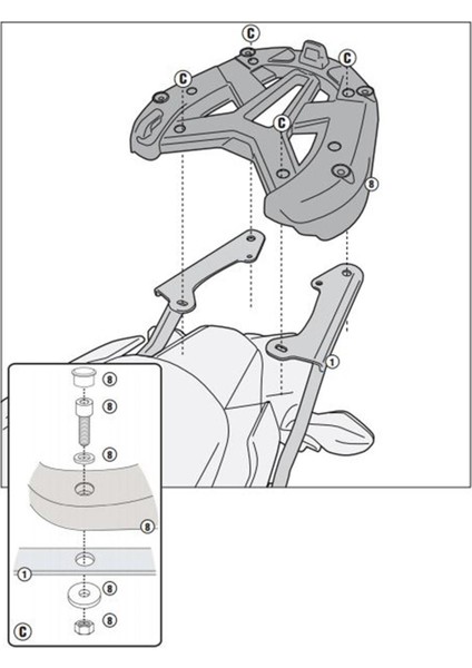 Gıvı 1127fz Honda Integra 750 (14-15) Arka Çanta Taşıyıcı fırsatları