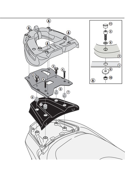 SR4111MM KAWASAKI J300 (14-19) Arka Çanta Taşıyıcı fırsatları