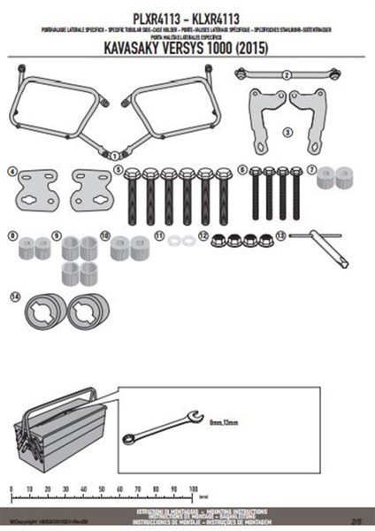 PLXR4113 KAWASAKI VERSYS 1000 (15-16) Yan Çanta Taşıyıcı modelleri