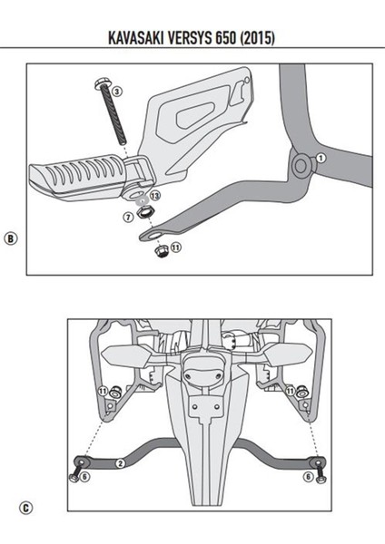 PL4114 KAWASAKI VERSYS 650 (15-19) Yan Çanta Taşıyıcı fiyatları