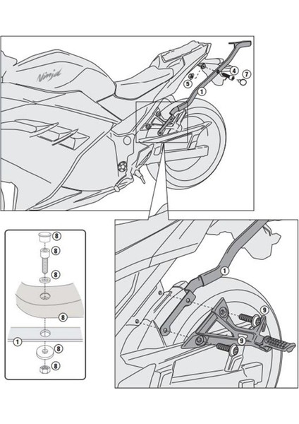 4108FZ KAWASAKI NINJA 300 (13-18) Arka Çanta Taşıyıcı fırsatları