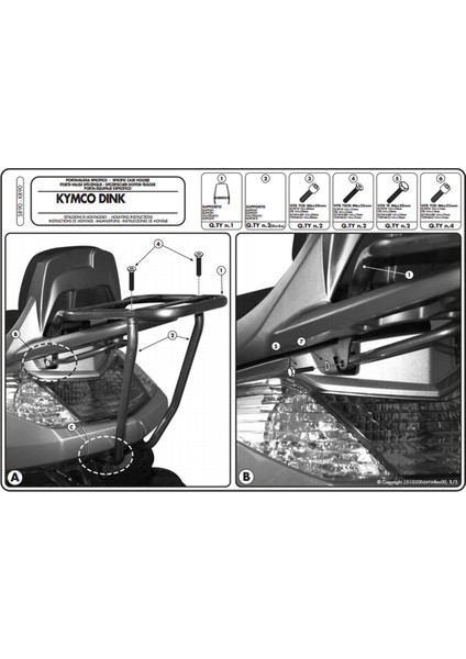 KR90 KYMCO DINK 125-200I (06-16) Arka Çanta Tasiyici modelleri