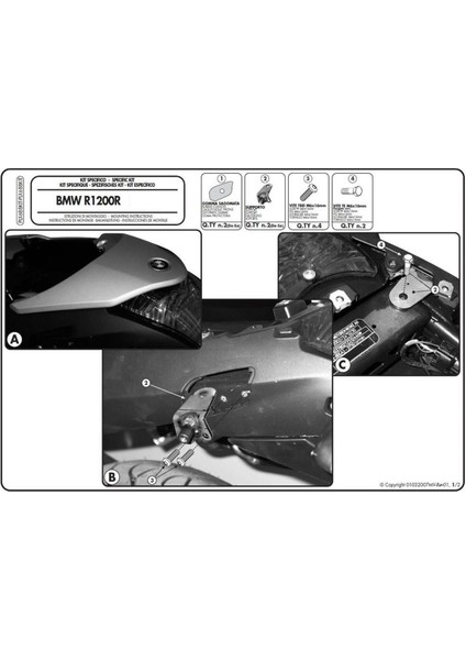 Gıvı Plx688kıt Bmw R 1200 R (06-10) Yan Çanta Taşıyıcı Bağlantı Kiti fiyatları