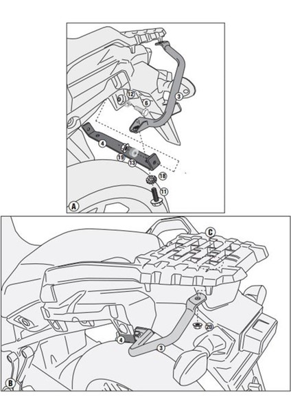 Gıvı Sr3105 Suzukı Dl 1000 V-Strom (14-16) Arka Çanta Taşıyıcı fiyatları