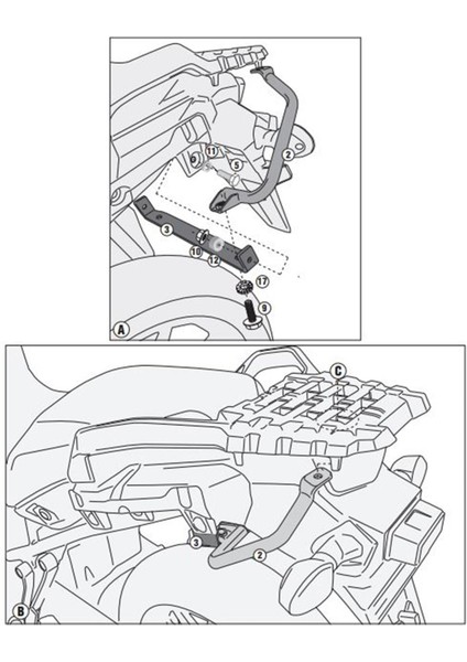 Gıvı Sra3105 Suzukı Dl 1000 V-Strom (14-16) Arka Çanta Taşıyıcı fiyatları