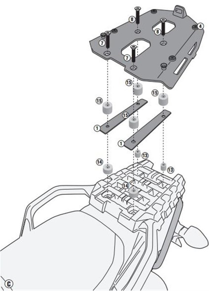 Gıvı Sra3105 Suzukı Dl 1000 V-Strom (14-16) Arka Çanta Taşıyıcı modelleri