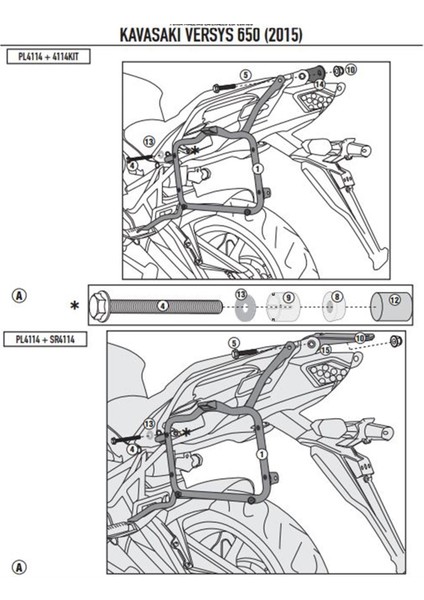 KL4114 KAWASAKI VERSYS 650 (15-19) Yan Çanta Taþıyıcı fiyatları