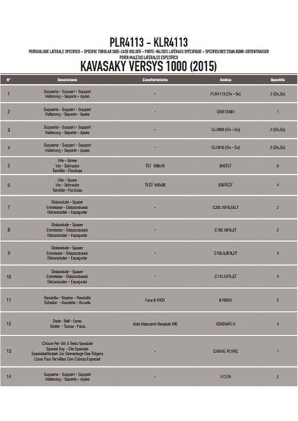 Gıvı Plr4113 Kawasakı Versys 1000 (15-17) Yan Çanta Taşıyıcı fiyatları