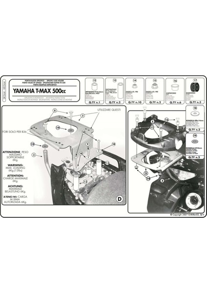 KR364M YAMAHA T-MAX 500 (08-11) Arka Çanta Tasiyici fırsatları