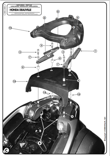 K221 HONDA NT 700 DEAUVILLE (06-12) Arka Çanta Tasiyici modelleri