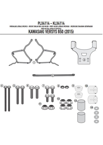 KLX4114 KAWASAKI VERSYS 650 (15-19) Yan Çanta Taþıyıcı indirimleri