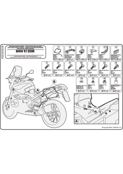 Gıvı Plxr5100 Bmw R 1200r (11-14) Yan Çanta Taşıyıcı fiyatları