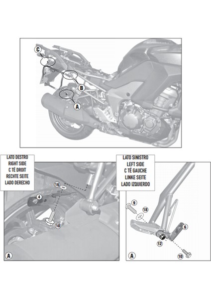 KLR4105 KAWASAKI VERSYS 1000 (12-14) Yan Çanta Taþıyıcı fiyatları