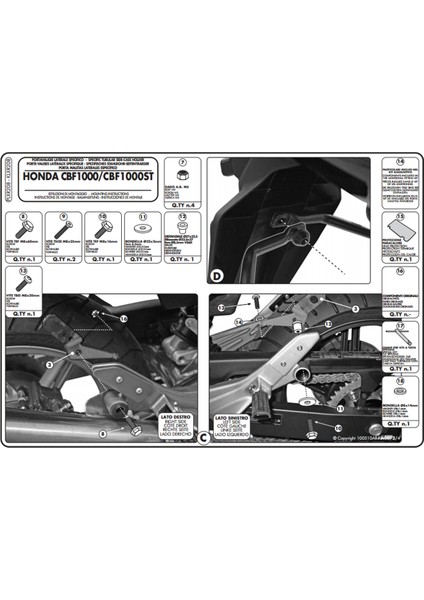 KLXR208 HONDA CBF 1000 - ST (10-14) Yan Çanta Taþıyıcı fırsatları