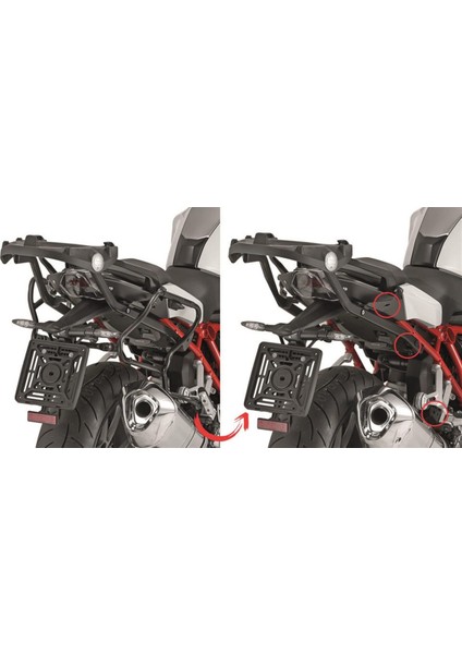 PLXR5117 BMW R1200R - R1200RS (15-18) - R1250R (19) - R1250RS (19) Yan Çanta Taşıyıcı