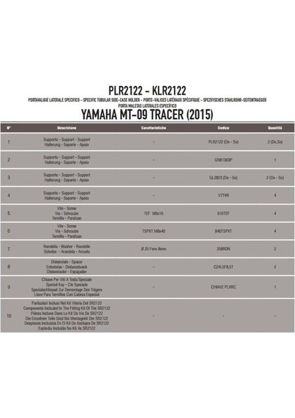 KLR2122 YAMAHA TRACER 900 (15-17) Yan Çanta Taþıyıcı fiyatları