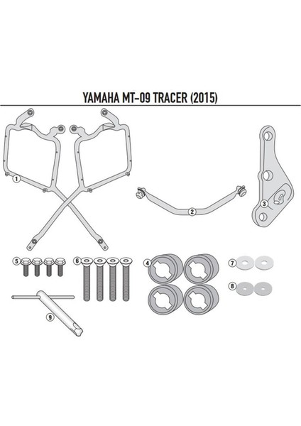 KLR2122 YAMAHA TRACER 900 (15-17) Yan Çanta Taþıyıcı modelleri