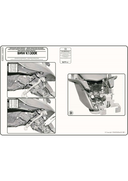 Gıvı Plxr691 Bmw K 1200r (05-08) - K 1300r (09-16) Yan Çanta Taşıyıcı modelleri