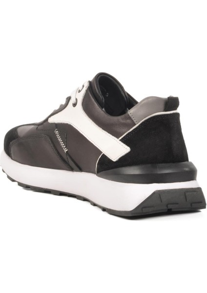 2Y1076-6285 M Siyah-Beyaz Hakiki Deri Erkek Sneaker fırsatları