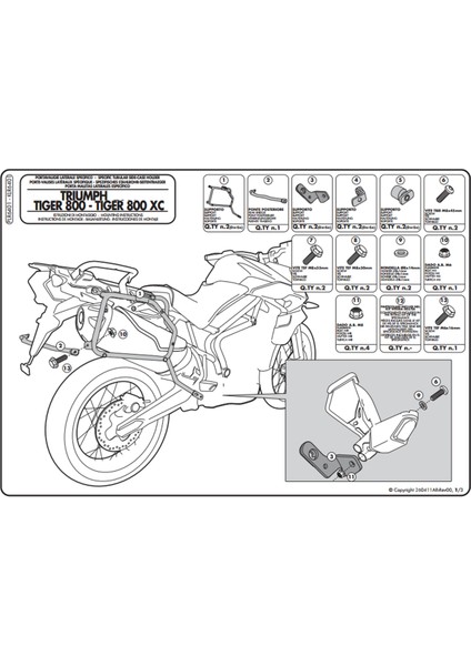 Gıvı Plr6401 Trıumph Tıger 800 - Tıger 800 Xc - Tıger 800 Xr (11-16) Yan Çanta Taşıyıcı fiyatları