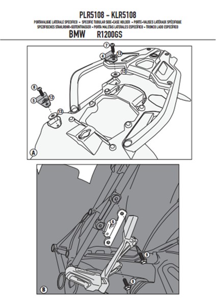PLR5108 BMW R 1200 GS - ADVENTURE (13-18) - R1250 GS (19) - ADVENTURE (19) Yan Çanta Taşıyıcı indirimleri