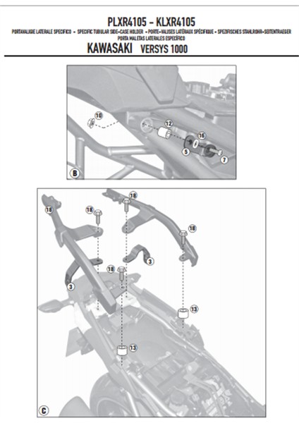 Gıvı Plxr4105 Kawasakı Versys 1000 (12-14) Yan Çanta Taşıyıcı indirimleri