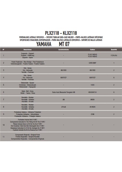 Gıvı Plx2118 Yamaha Mt-07 (14-17) Yan Çanta Taşıyıcı fiyatları