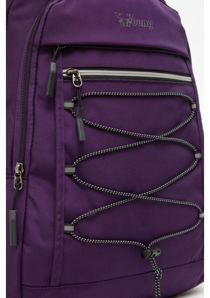Young 51537 Purple Mor Unisex Çok Cepli Suya Dayanıklı Sırt Çantası