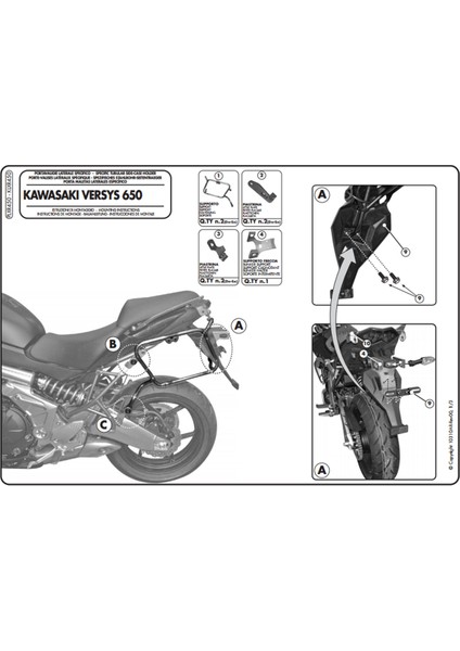 Gıvı Plxr450 Kawasakı Versys 650 (10-14) Yan Çanta Taşıyıcı fiyatları