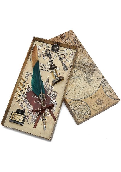 Tüy Kalem Altın Taç Retro Daldırma Su Işareti Kalem (Renk-3) (Yurt Dışından)