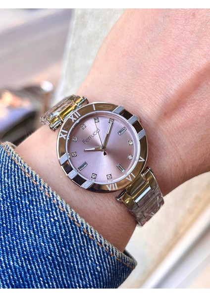 Süper Model Çelik Kadın Kol Saati+Çelik Kolye Hediye Set modelleri