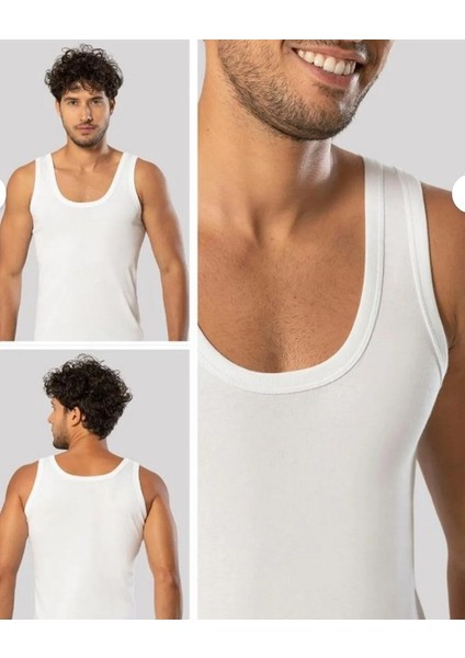 Erkek Beyaz Atlet- S-M Beden 4 Adet