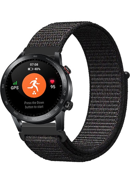 Honor Magic Watch 2 46MM Akıllı Saat Uyumlu Kordon Kumaş Desenli Cırt Cırtlı Spor Kayış