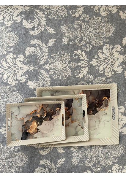 3 Lü Tepsi Seti - Çay Tepsileri - Sunum Tepsileri - Ikram Tepsileri fiyatları