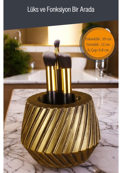 Makyaj Duzenleyici Makyaj Organizeri Makyaj Fırçalığı Makyaj Fırçası Gümüş Eskitme Renk Model 21