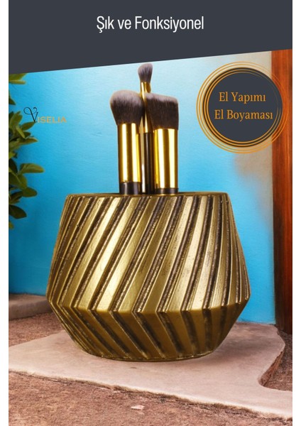 Makyaj Duzenleyici Makyaj Organizeri Makyaj Fırçalığı Makyaj Fırçası Gümüş Eskitme Renk Model 21