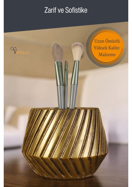 Makyaj Duzenleyici Makyaj Organizeri Makyaj Fırçalığı Makyaj Fırçası Gümüş Eskitme Renk Model 21