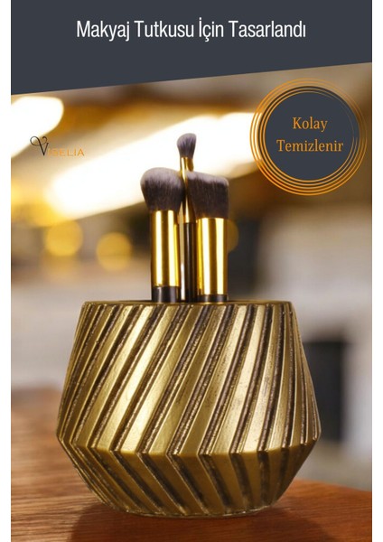 Makyaj Duzenleyici Makyaj Organizeri Makyaj Fırçalığı Makyaj Fırçası Gümüş Eskitme Renk Model 21