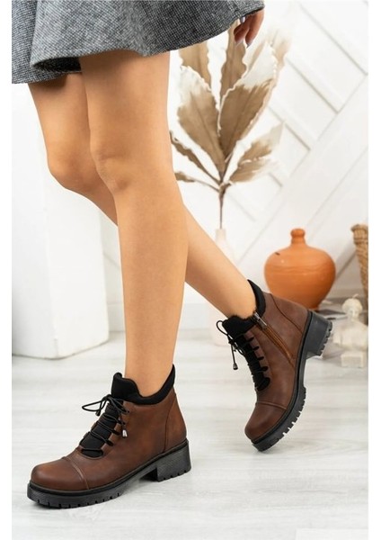 Termo Kaymaz Taban Fermuarlı Günlük Kadın Bot Taba modelleri